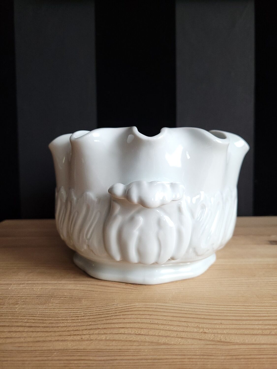 Antique white porcelain cooler from Limoges