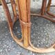 Pair old ottoman stools foot rest round wicker vintage rattan