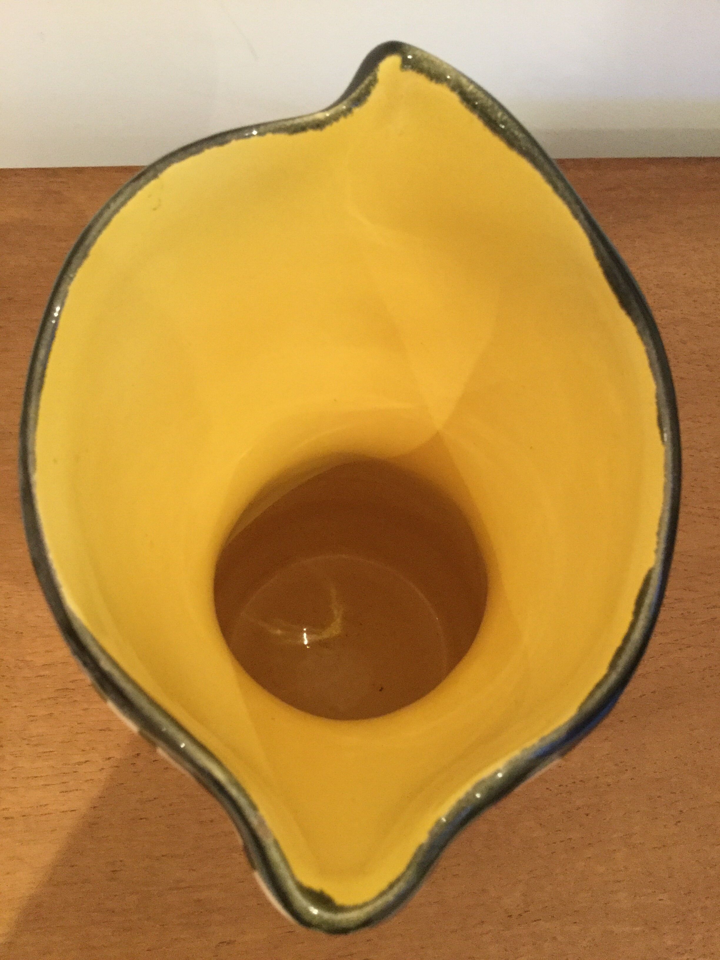 Ceramic pitcher vase by Gabriel Fourmaintraux period 1950