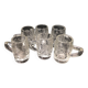 Set of 6 small glass liquor mugs