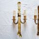 Pair of French wall sconces in bronze, Louis XVI style, with cord.