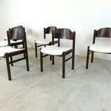Vintage brutalist dining chairs, set of 6 - 1960s