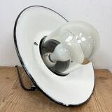 Aluminium and enameled bomb proof pendant lamp 70s
