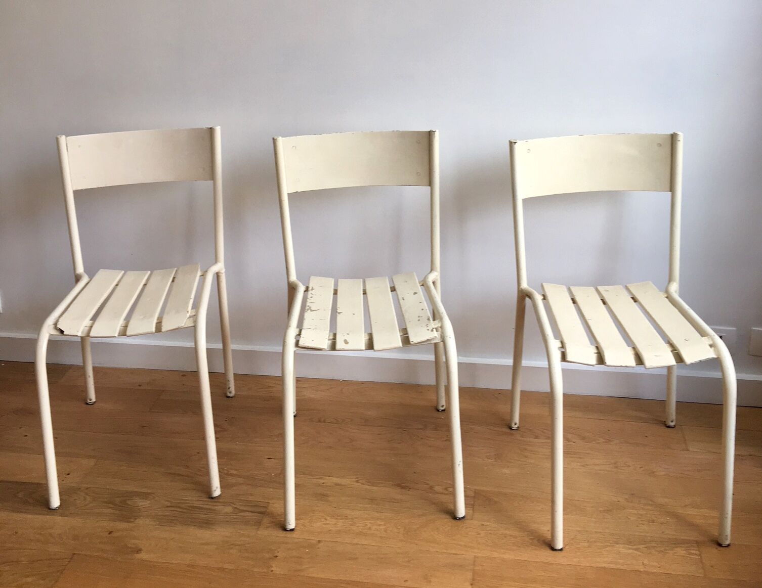 Old chairs of gardens or beaches