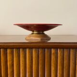 Modern red vide poche / centerpiece, Sevres France 1940s