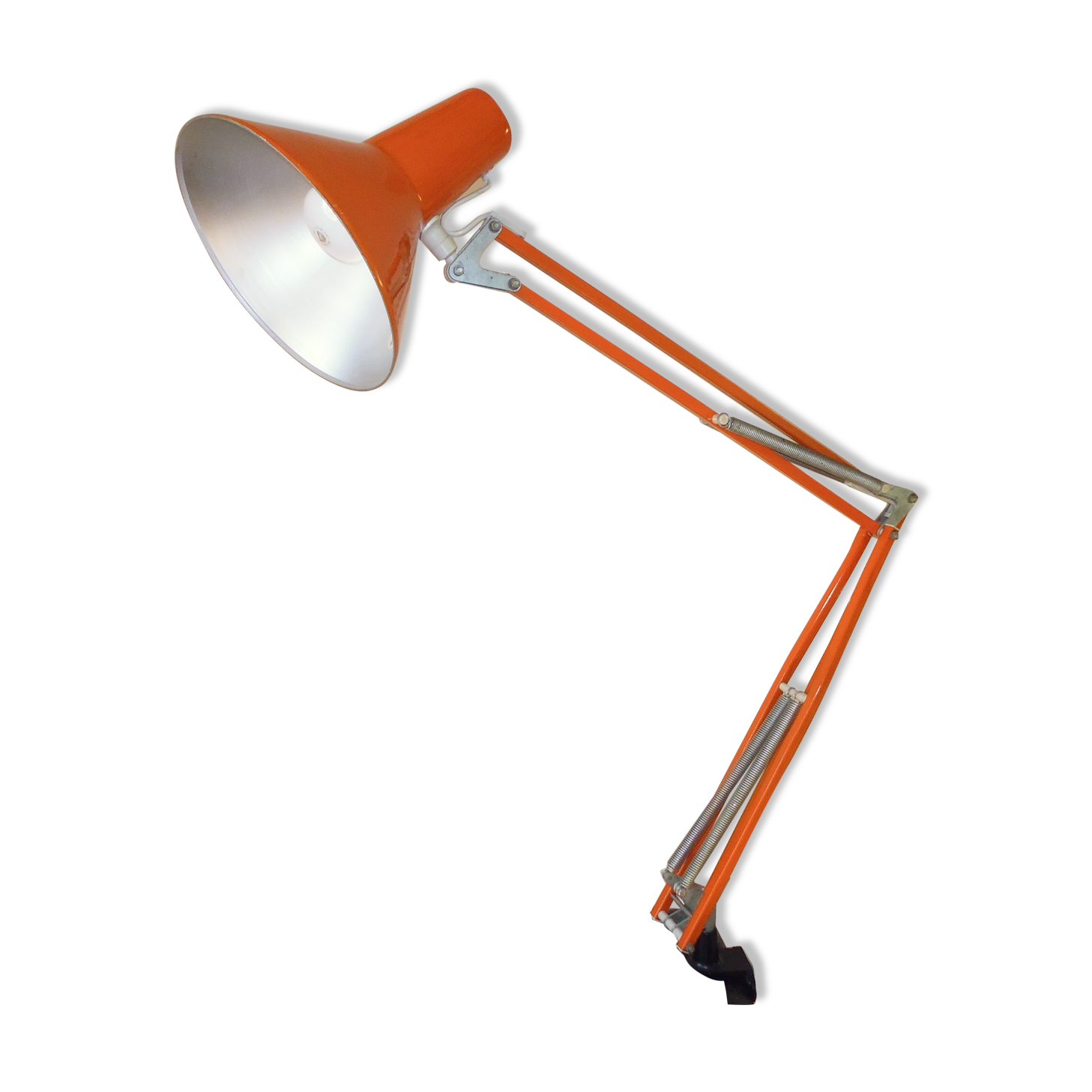Danish orange workshop lamp from the 70s