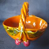 Ceramic basket with cherries