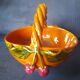 Ceramic basket with cherries
