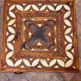 Moroccan camel bone marquetry wooden table for bedroom or living room