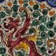 Plate / Ashtray in Massé Frères Earthenware - Relief Decoration of Dragon and F