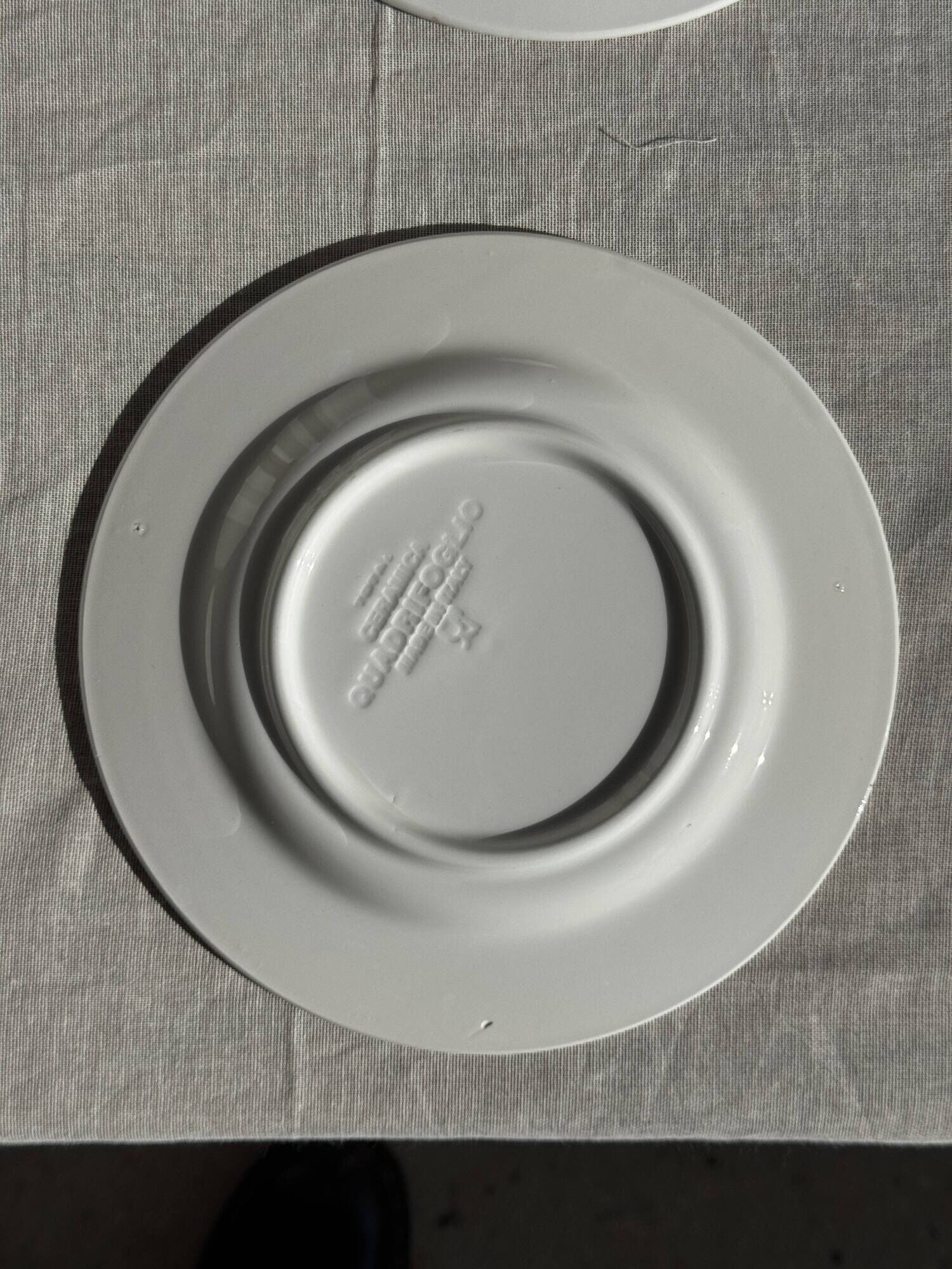 Set of 10 small dessert plates in Italian ceramic Total rim b