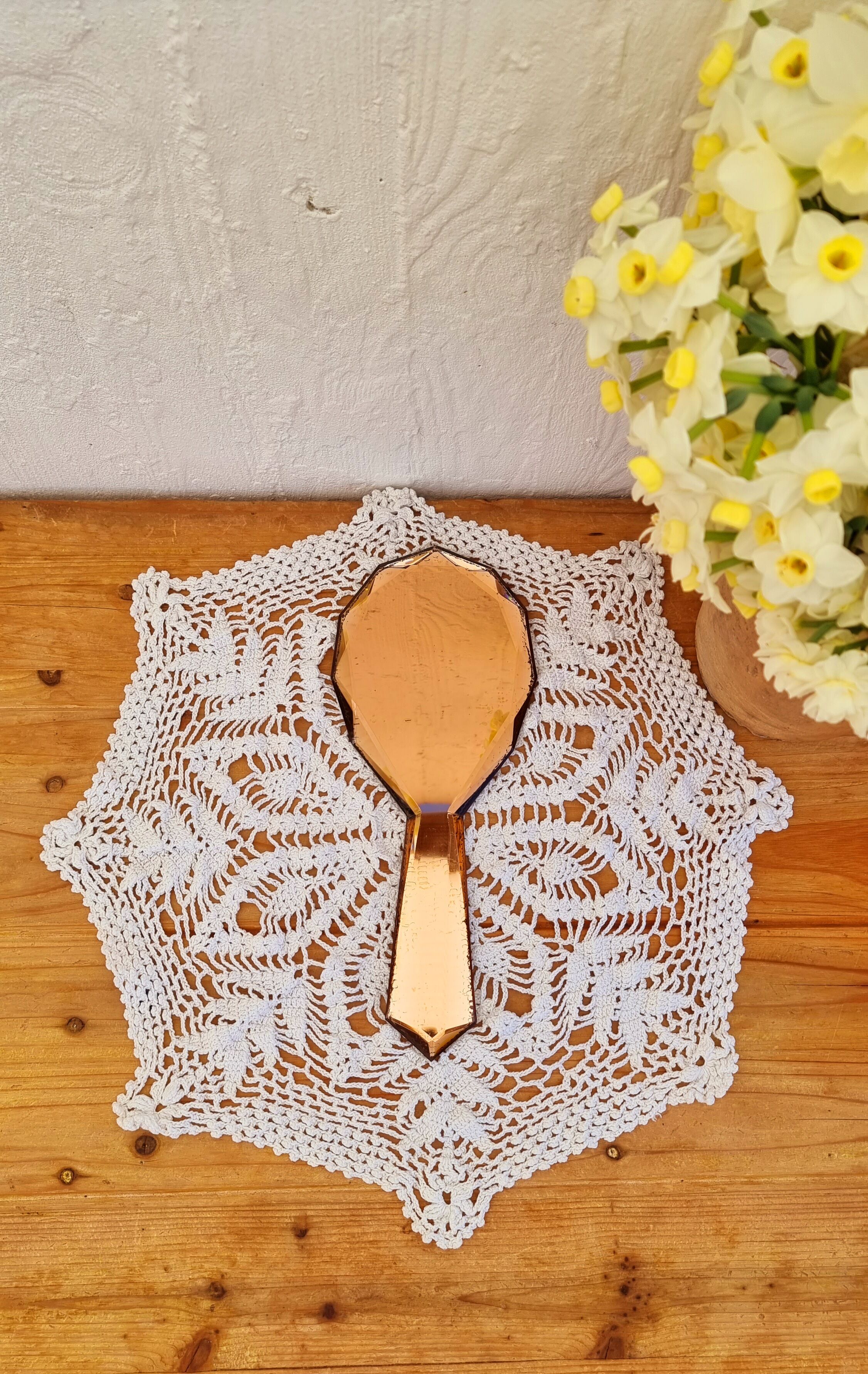Vintage Art Deco hand mirror