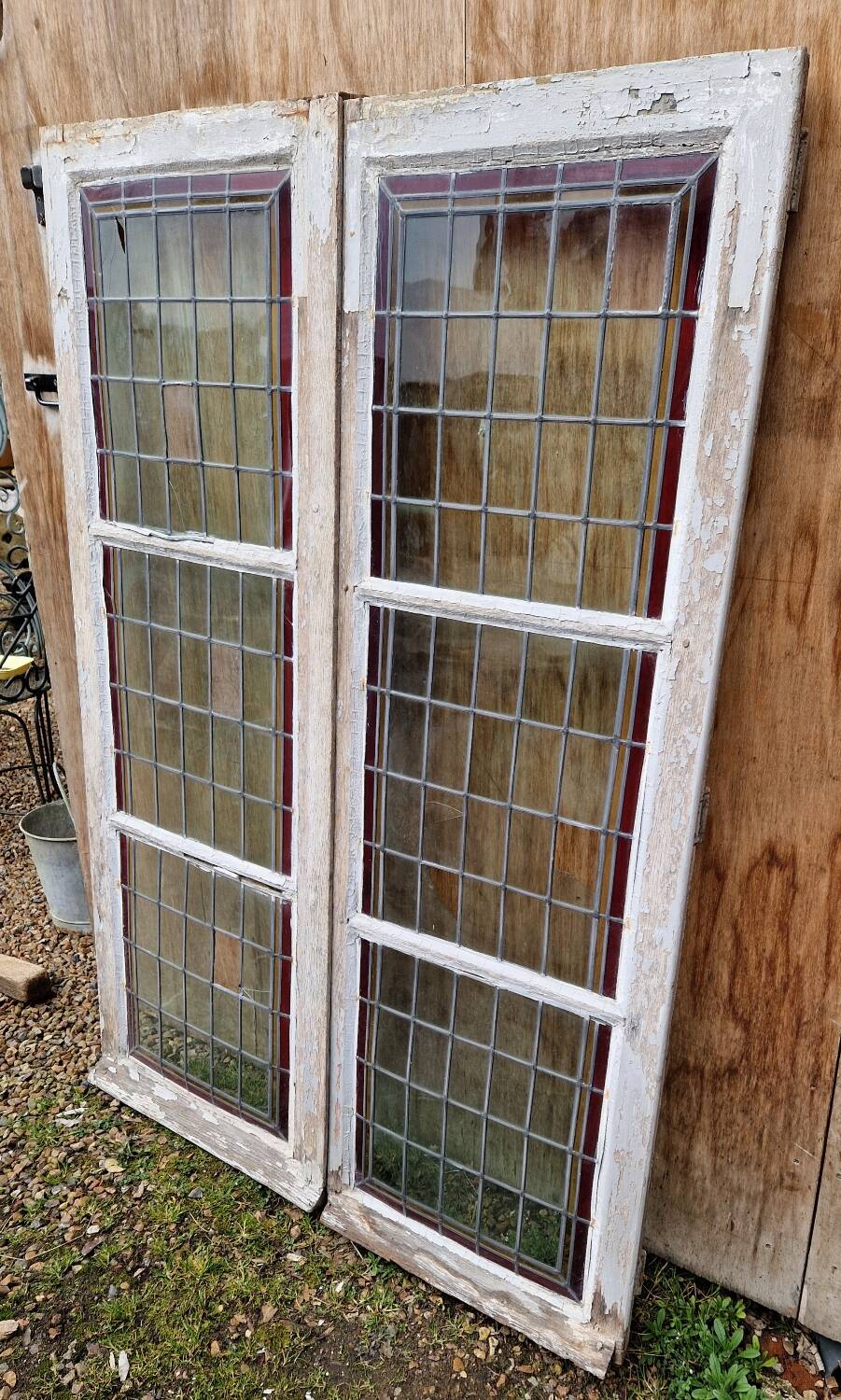 Pair of stained glass windows