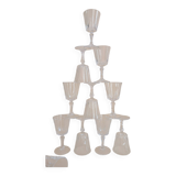 Set of 11 glass glasses