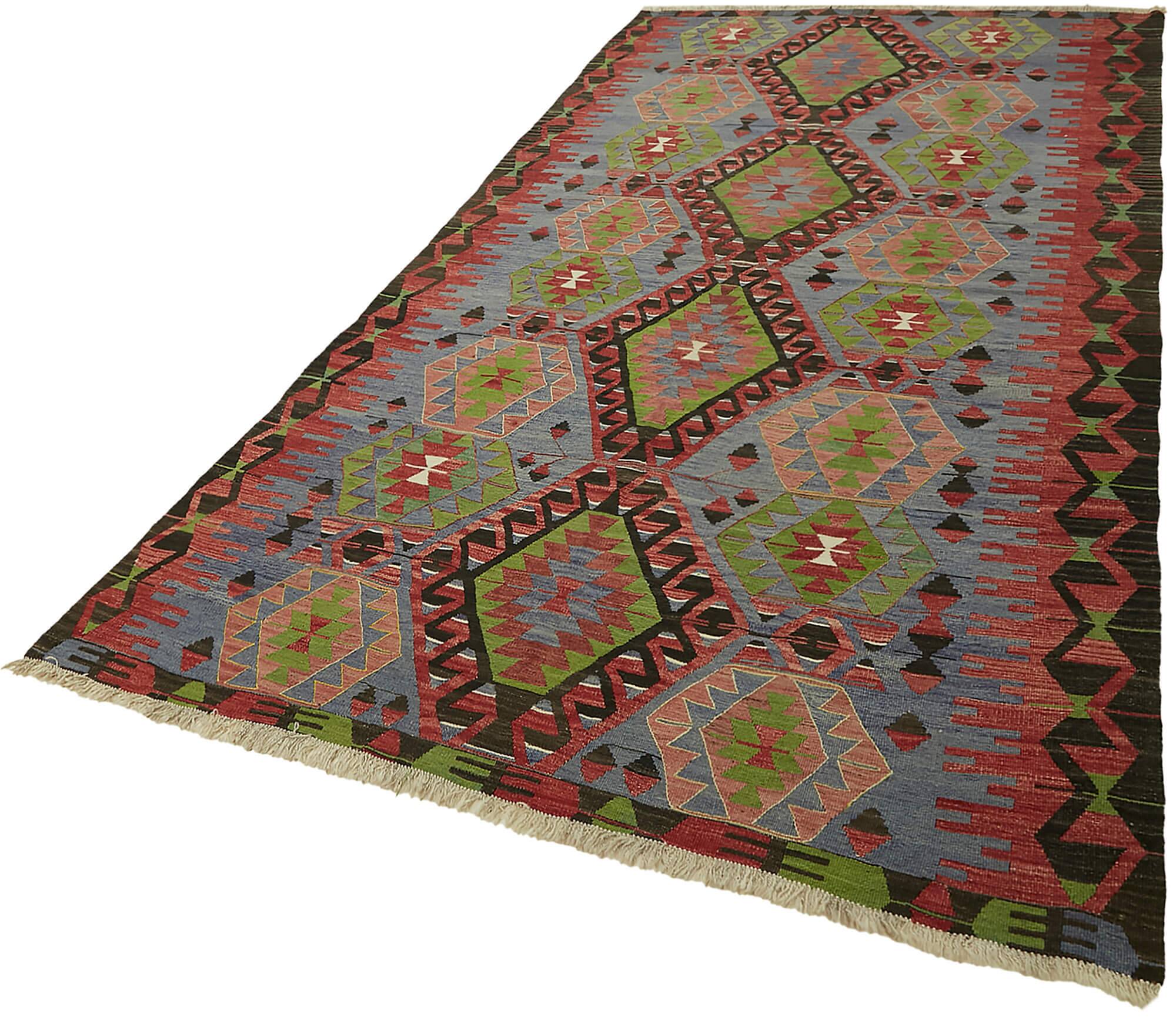 Turkish Handmade Vintage Anatolian Kilim 168 cm x 298 cm
