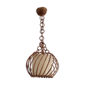 Suspension boule en rotin 1970