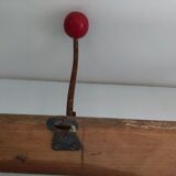Coat rack 2 hooks vintage red balls