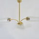 Branched chandelier, brass and glass tubes year 60