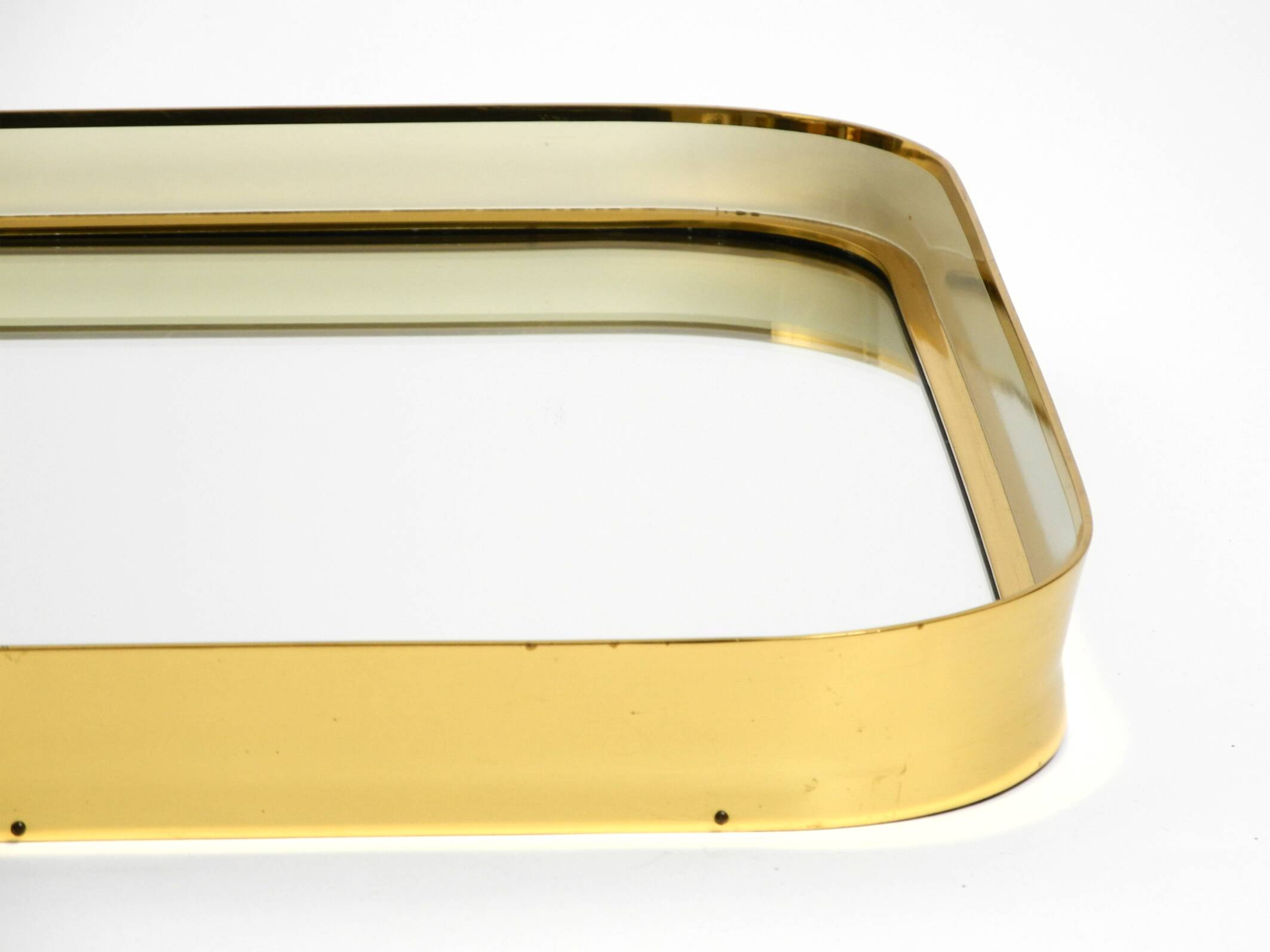 Beautiful original Mid Century Modern "Zier-Form" wall mirror with heavy br