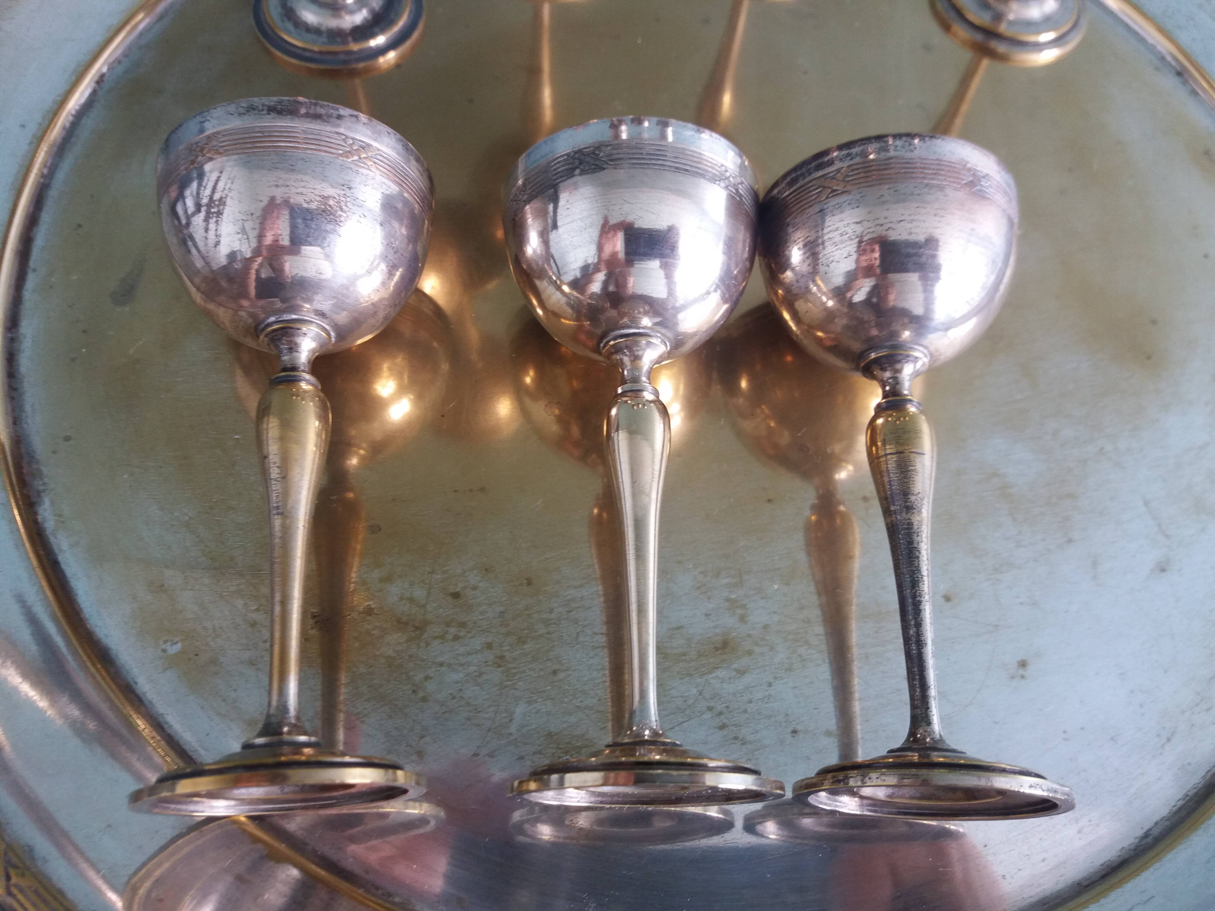 Silver-plated liqueur set