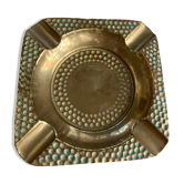 Vintage hammered brass ashtray