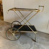 Brass and glass service trolley