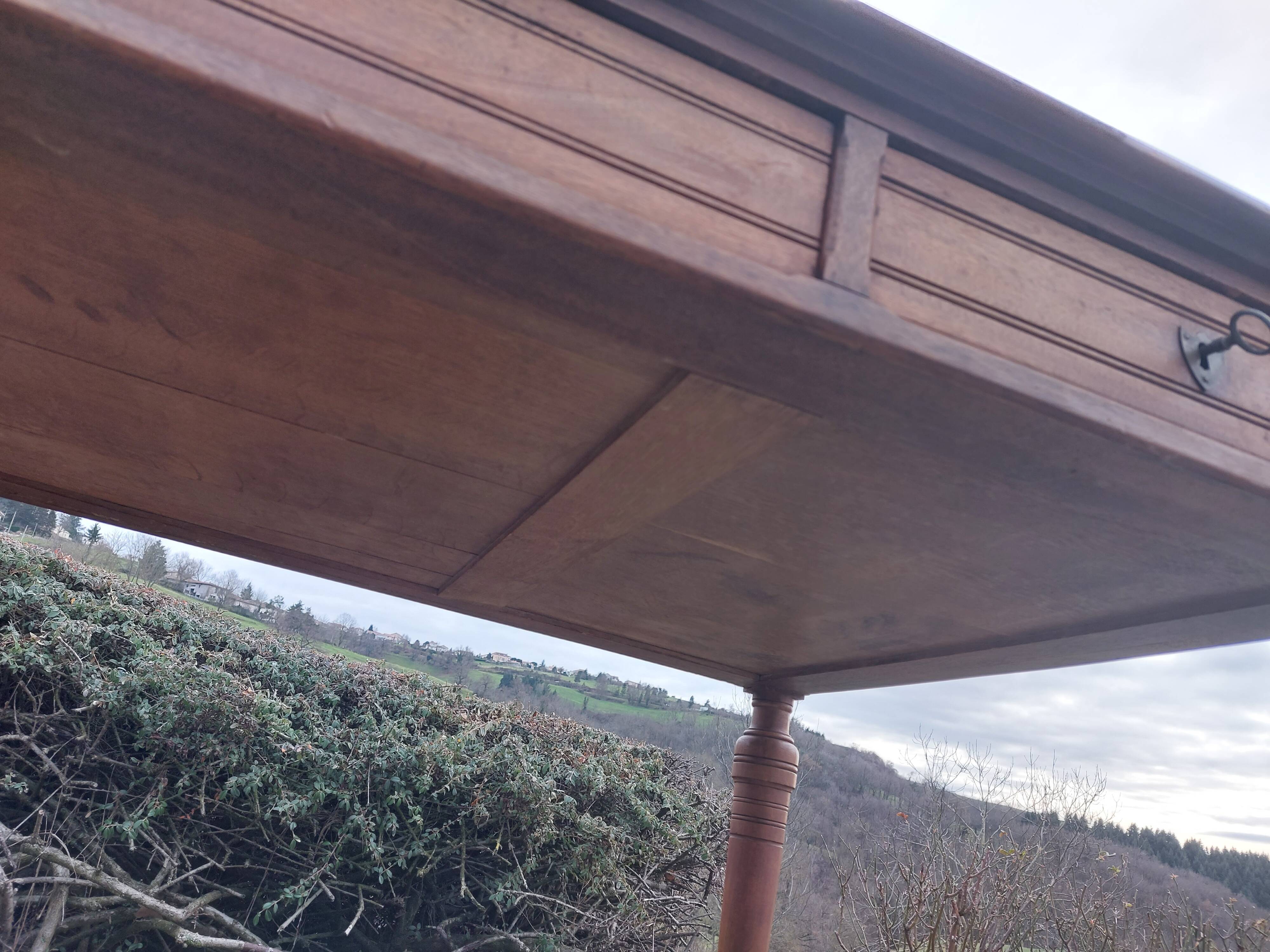 desk, leather top