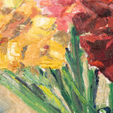 Glaïeul huile sur plaque 54 x 64 cm