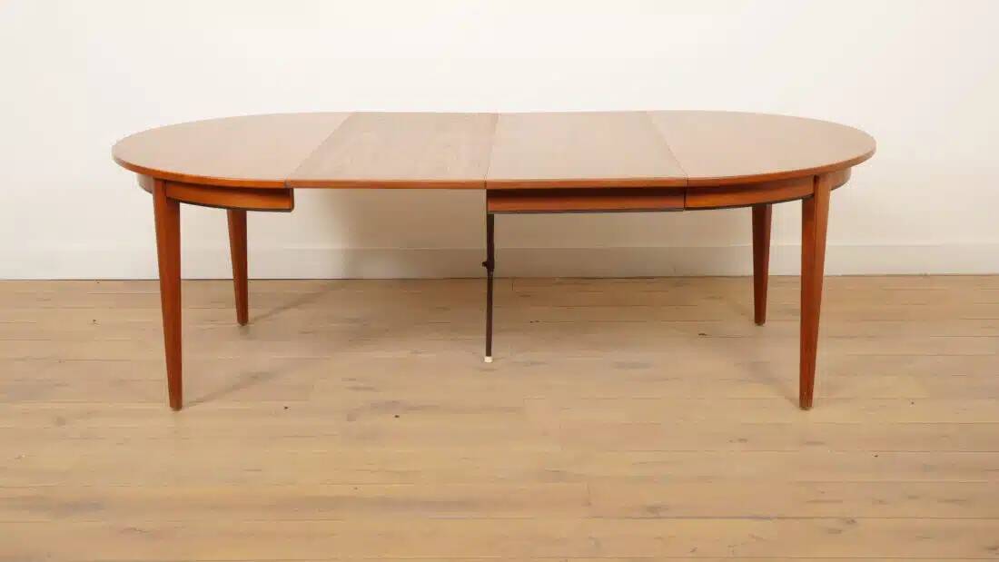 Vintage round dining table XXL | Omann Jun No. 55 | Teak | Extendable