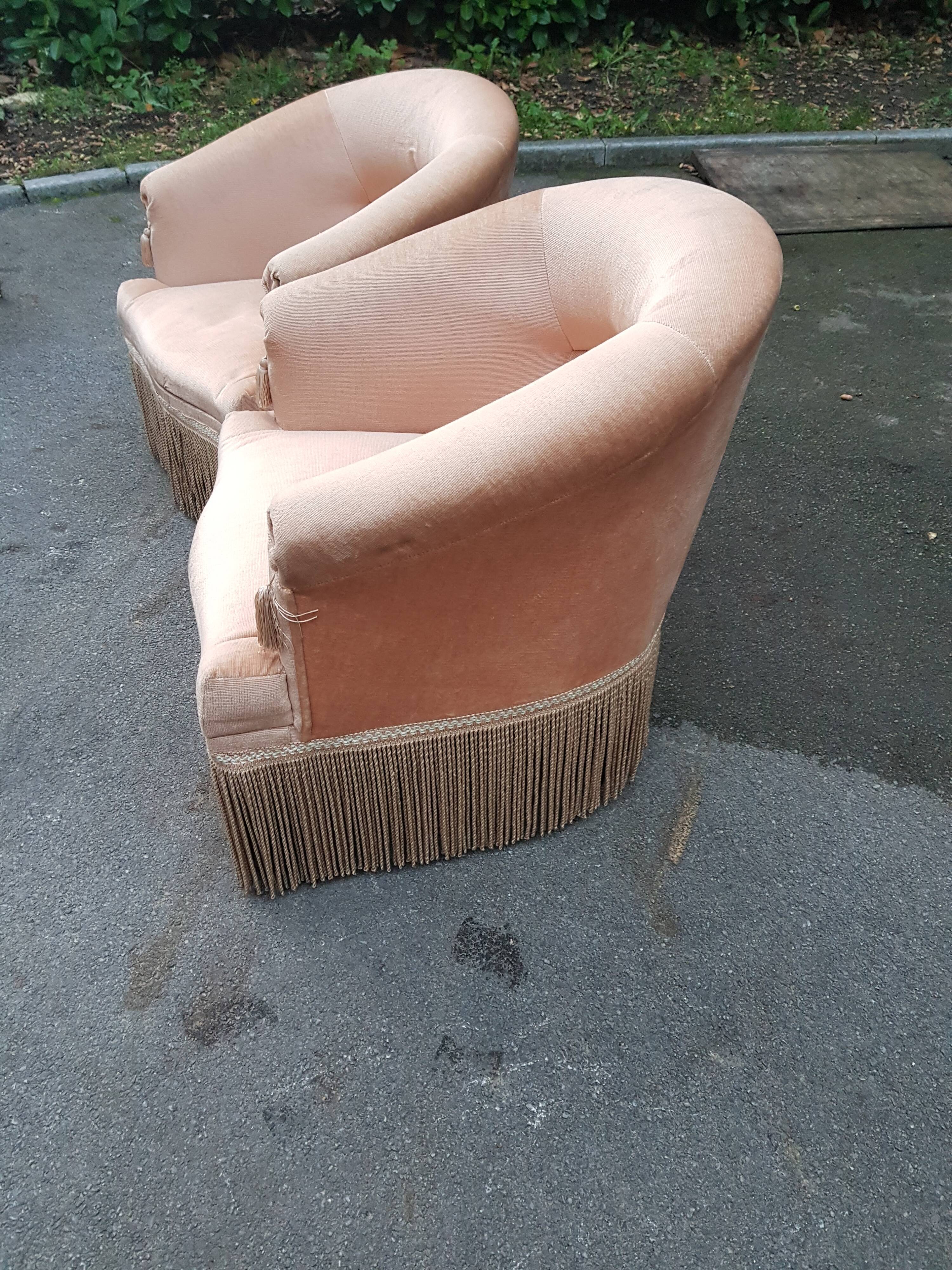 Pair toad armchairs
