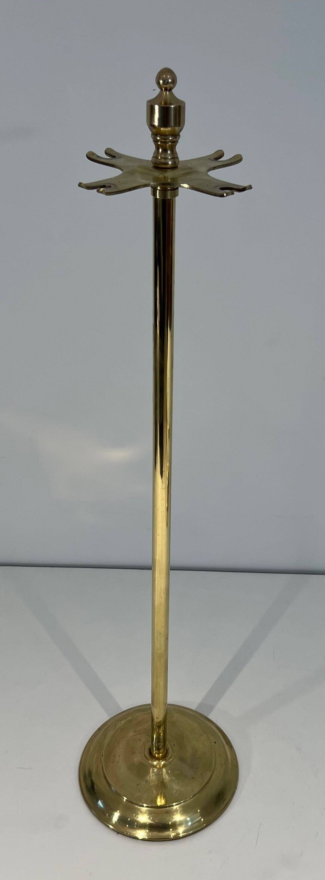 Neoclassical Fire Necessity in Polished Brass on Stand