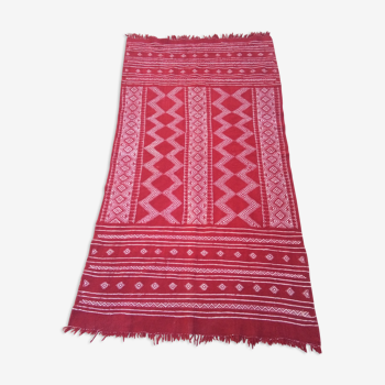 Kilim red and white in pure wool hand made 100 x 200cm