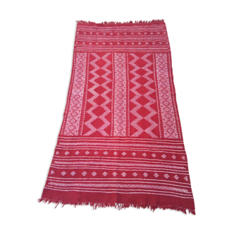 Kilim red and white in pure wool hand made 100 x 200cm