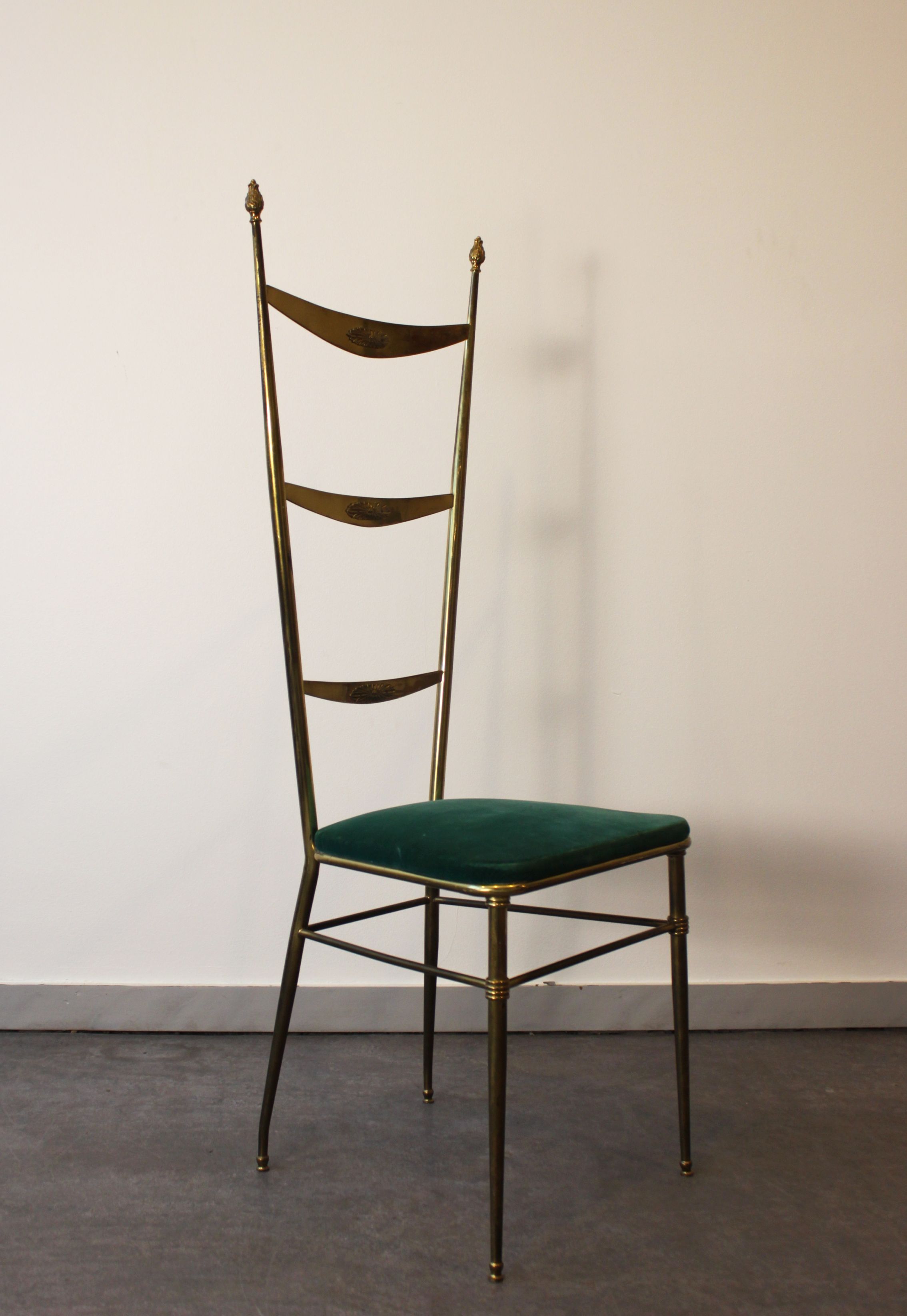 High-back Chiavari chair by Gaetano Descalzi, Italy, 1950