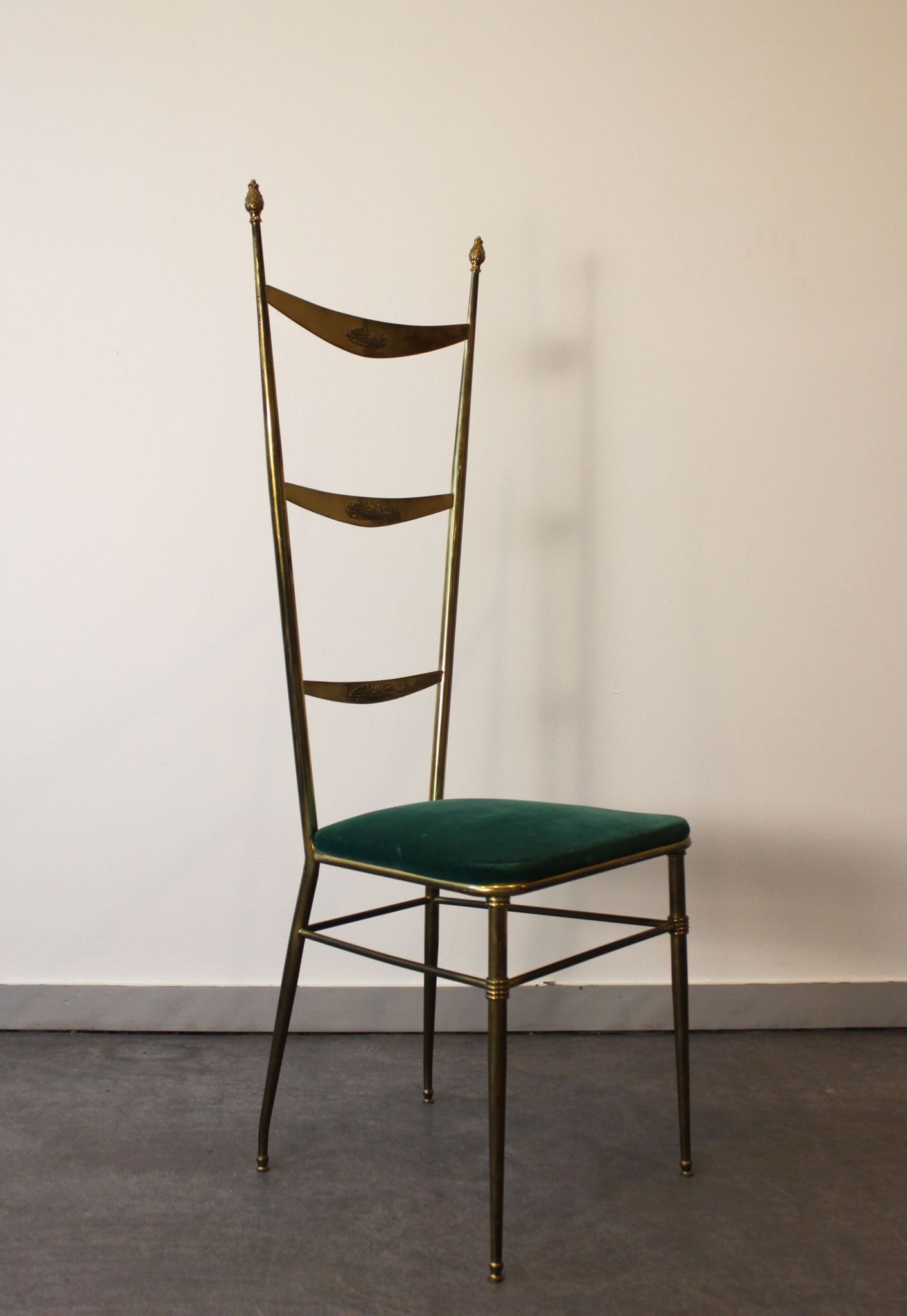 High-back Chiavari chair by Gaetano Descalzi, Italy, 1950