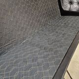 Vintage leather bench sofa 1970"