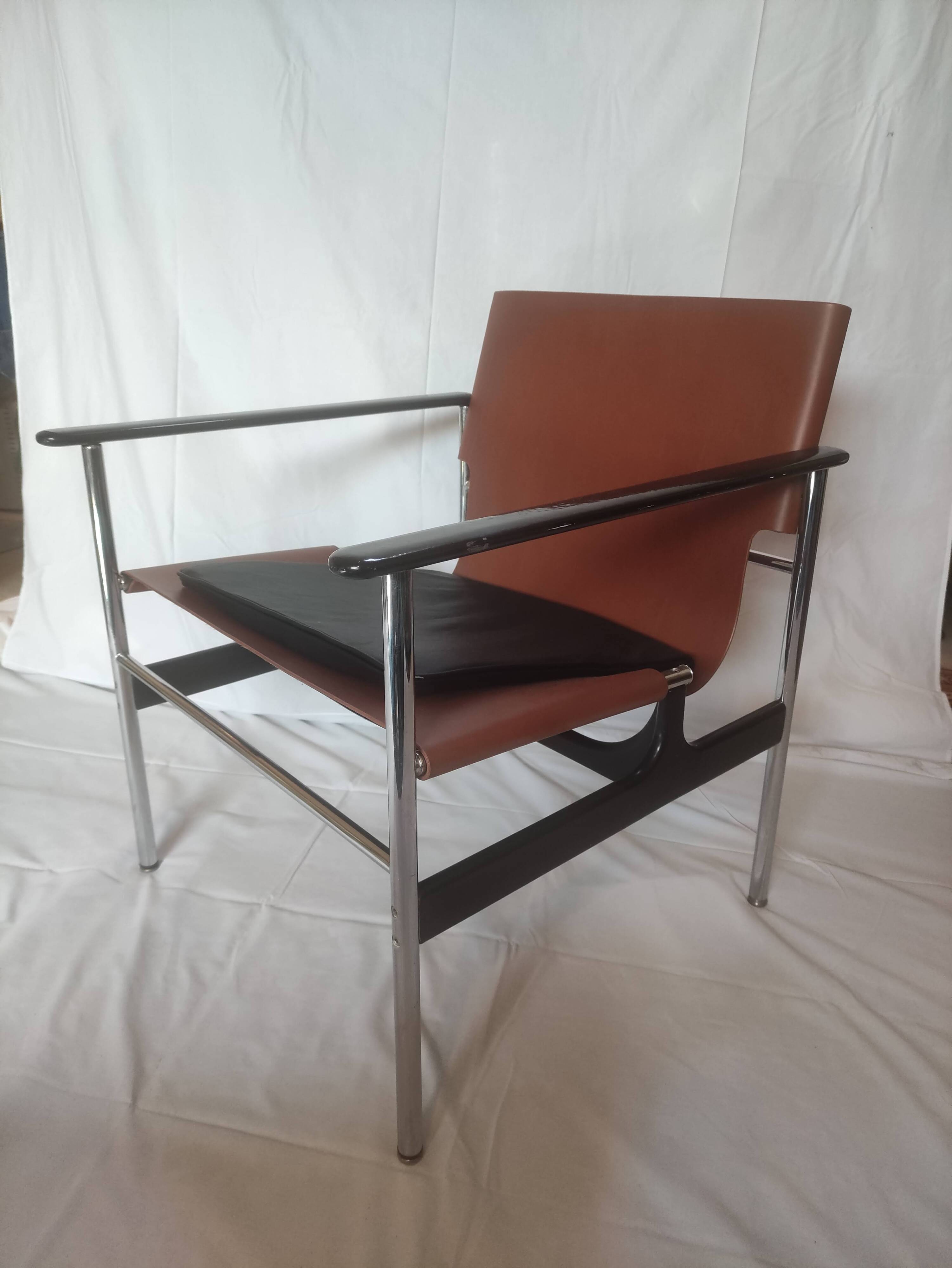 Pair of armchairs, model 657 Sling chair by Charles Pollock for Knoll