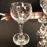 6 verres à liqueur en verre ciselé