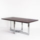 Table à manger vintage métal chromé et palissandre Espagne, années 70