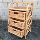 Commode en rotin vintage
