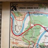 Old School Map School PARIS & Surrounding Areas Numbers 24 & 24bis Vintage