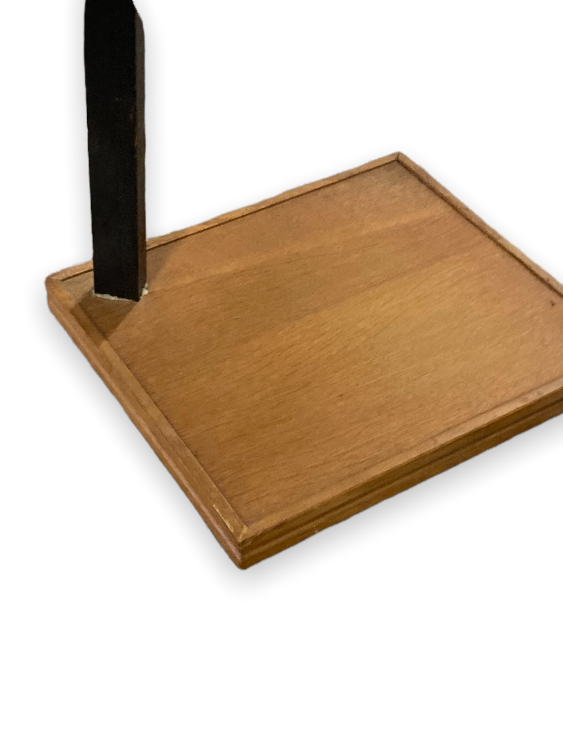 Table with two trays plant holder with midcentury wheel