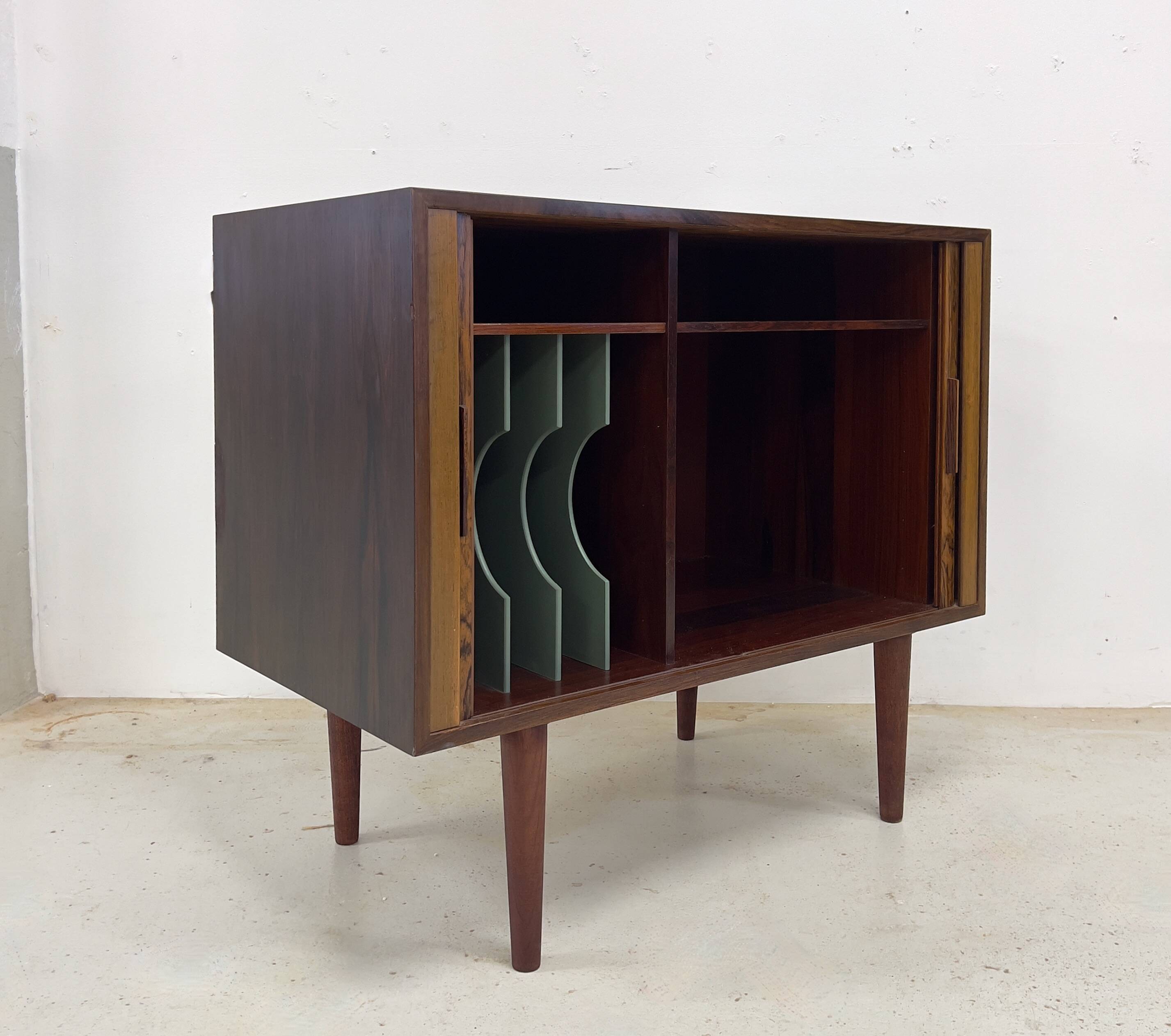 Rosewood Tambour Door Cabinet By Kai Kristiansen For Feldballes