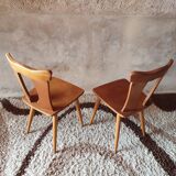 Pair of vintage brutalist style bistro chairs