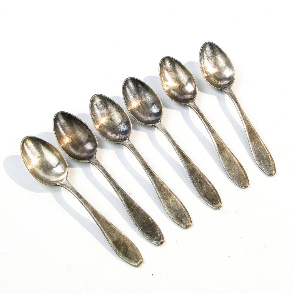Art Deco brass spoons from WSW, 1950s, set of 6