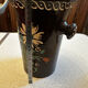 Antique white wine cooler in glazed ceramic – flora decoration
