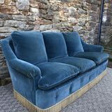 Blue velvet toad sofa