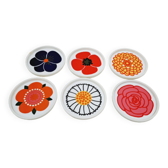 Set of 6 coasters 60s