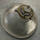Suspension in holophane striated glass and brass support - art-deco period