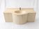 Meuble-vasque vintage sculptural laqué crème et marbre, années 80